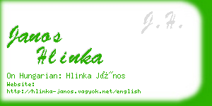 janos hlinka business card